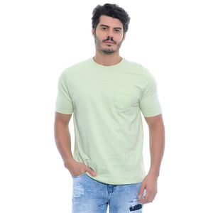 Camiseta Básica Com Bolso Verde