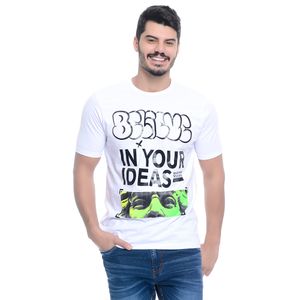 Camiseta Estampada Shrek Masculina Manga Curta Branca