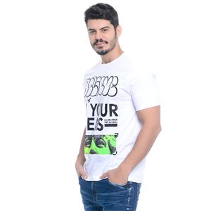 Camiseta Estampada Shrek Masculina Manga Curta Branca