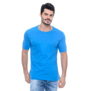 Camiseta Masculina Manga Curta Gola Redonda Básica Royal