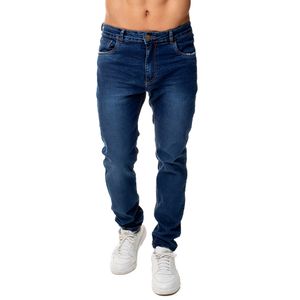 Calça Jeans Skinny Masculina Básica Elastano Azul