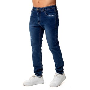 Calça Jeans Skinny Masculina Básica Elastano Azul