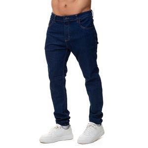 Calça Jeans Super Skinny Masculina Básica Elastano Azul