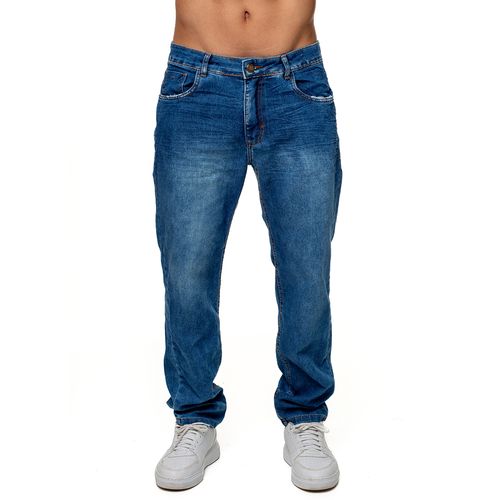 Calça Jeans Slim Masculina Básica Elastano Azul