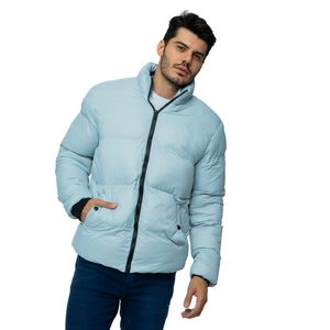 Jaqueta Puffer Masculina Acolchoada Sem Capuz Forrada Com Pelinho Gelo