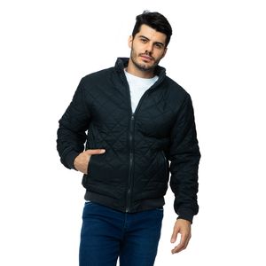 Jaqueta Puffer Masculina Acolchoada Forrada Com Pelinho Sem Capuz Preto