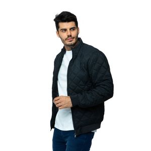 Jaqueta Puffer Masculina Acolchoada Forrada Com Pelinho Sem Capuz Preto