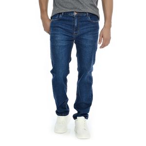 Calça Jeans Masculina Estonada Reta Básica Azul