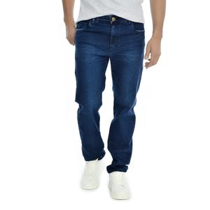 Calça Jeans Masculina Reta Denim Básica Azul