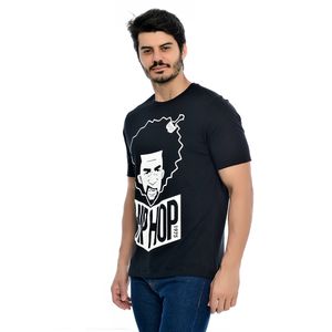 Camiseta Masculina Manga Curta Gola Redonda Hip Hop Preta