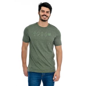 Camiseta Masculina Mr Kitsch Manga Curta Gola Redonda Mescla Verde