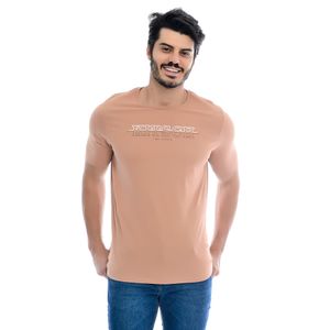 Camiseta Masculina Manga Curta Gola Redonda Mr Kitsch Mescla Terra