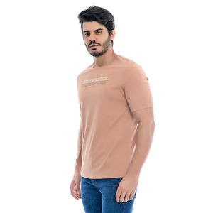 Camiseta Masculina Manga Curta Gola Redonda Mr Kitsch Mescla Terra