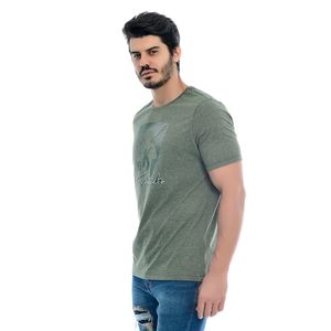 Camiseta Masculina Manga Curta Gola Redonda Mr Kitsch Mescla Verde