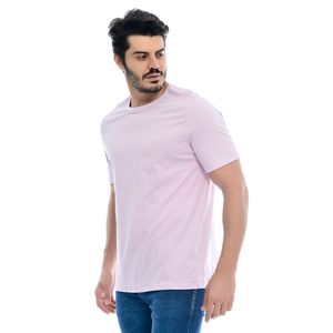 Camiseta Masculina Básica Manga Curta Gola Redonda Lilás