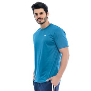 Camiseta Fitness Manga Curta Gola Redonda Dry Fit Premium Petróleo