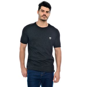 Camiseta Masculina Manga Curta Gola Redonda Estampada Mr Kitsch Mescla Preto