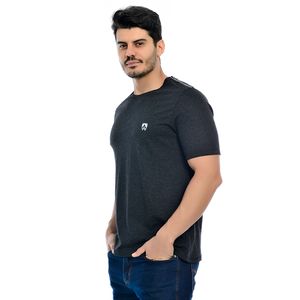 Camiseta Masculina Manga Curta Gola Redonda Estampada Mr Kitsch Mescla Preto