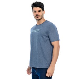 Camiseta Masculina Manga Curta Gola Redonda Estampada Mr Kitsch Classic Mescla Azul