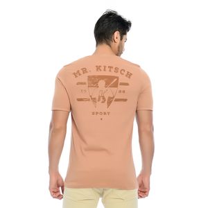 Camiseta Masculina Manga Curta Gola Redonda Estampada Frente e Verso Mr Kitsch