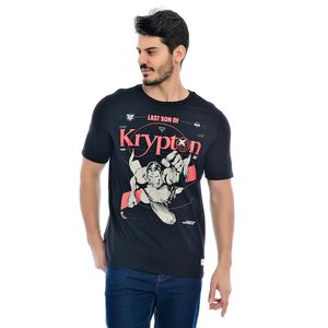 Camiseta Masculina Gola Redonda Superman Preta