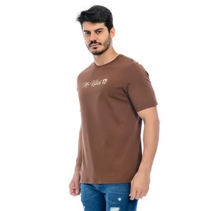 Camiseta Masculina Mr Kitsch Marrom Gola Redonda