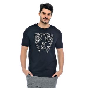 Camiseta Masculina Mr Kitsch Gola Redonda Preta  Estampa Em Alto Relevo