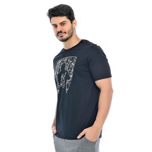 Camiseta Masculina Mr Kitsch Gola Redonda Preta  Estampa Em Alto Relevo