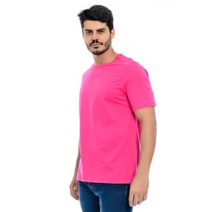 Camiseta Básica Masculina Gola Redonda Manga Curta Pink