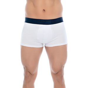 Cueca Boxer Masculina Em Algodão e Elastano Branco