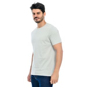 Camiseta Masculina Gola Redonda Básica Prata