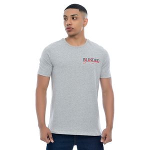 Camiseta Masculina com Estampa Blinded Mescla Cinza