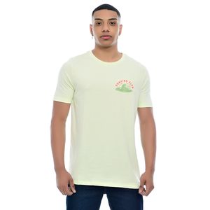 Camiseta Masculina Com Estampa Surfing Club 1975 Gola Redonda Verde Claro