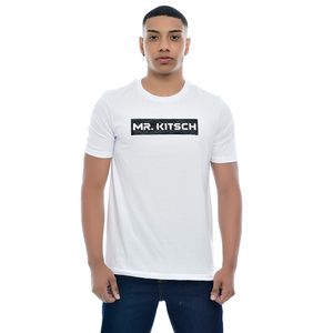 Camiseta Masculina Estampada Mr Kitsch em Alto Relevo Branca