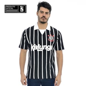 Camisa Polo Retrô Corinthians Kalunga Masculina S/N Preto