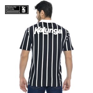 Camisa Polo Retrô Corinthians Kalunga Masculina S/N Preto