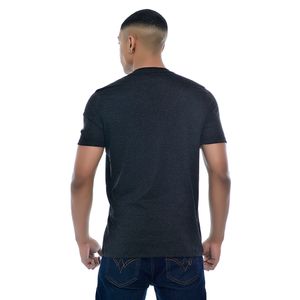 Camiseta Masculina com Estampa Mr Kitsch Em Alto Relevo Gola Redonda Mescla Preto
