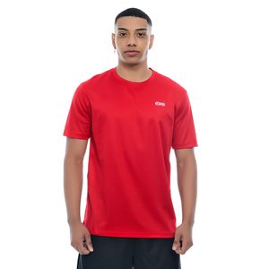 Camiseta Fitness Masculina E/A com Textura Colmeia Vermelha