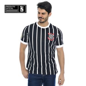 Camiseta Masculina Retrô Corinthians Democracia 1982 S/N Preto