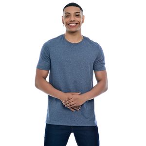 Camiseta Masculina Gola Redonda Básica Mescla Azul