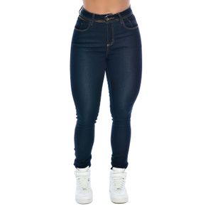 Calça Jeans Feminina Skinny Azul Escuro Levanta Bumbum