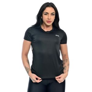 Camiseta Feminina Baby Look Fitness Premium Fit Logo EA Preto