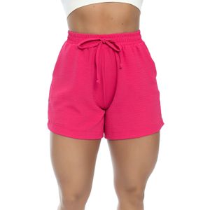 Shorts Feminino Casual Malha Cós Elástico Pink