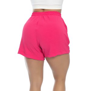 Shorts Feminino Casual Malha Cós Elástico Pink