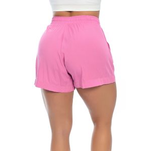 Shorts Feminino Casual Malha Cós Elástico Fucsia