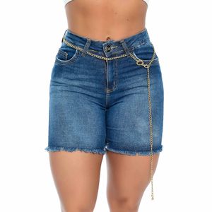 Bermuda Jeans Feminina Canal da Mancha Jeans Escuro Com Detalhe Cinto