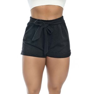 Shorts Feminino Moletom Com amarração Frontal