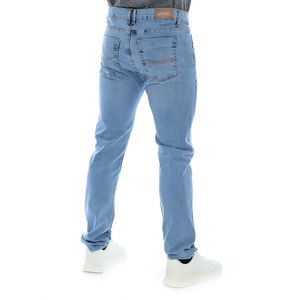 Calça Jeans Claro Masculina Slim com Puídos laterais