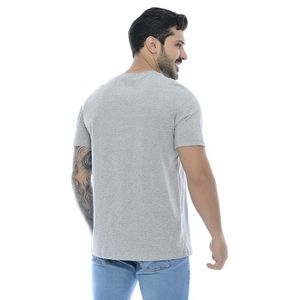 Camiseta Masculina Com Estampa California Mescla Cinza