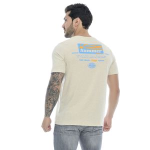 Camiseta Masculina Com Estampa Summer Mescla Marfim